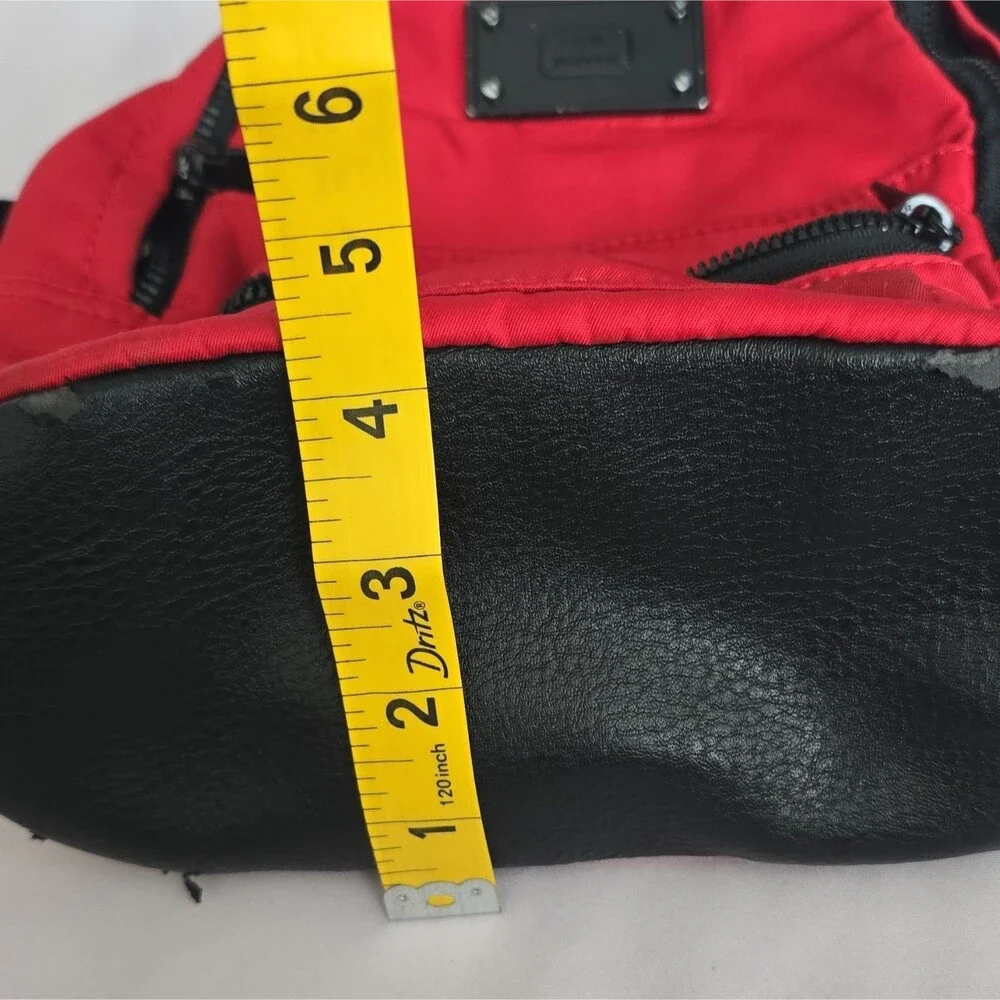 Steve Madden Kids Red/Black Mini Backpack Nylon Zip, Adjustable Straps School